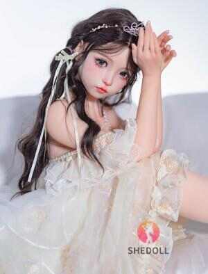 洛小乙(ルオシャオイ) 152cm Aカップ フルシリコン｜可動顎・華奢ボディ・純白花嫁風｜萌え萌え乙女系ラブドール